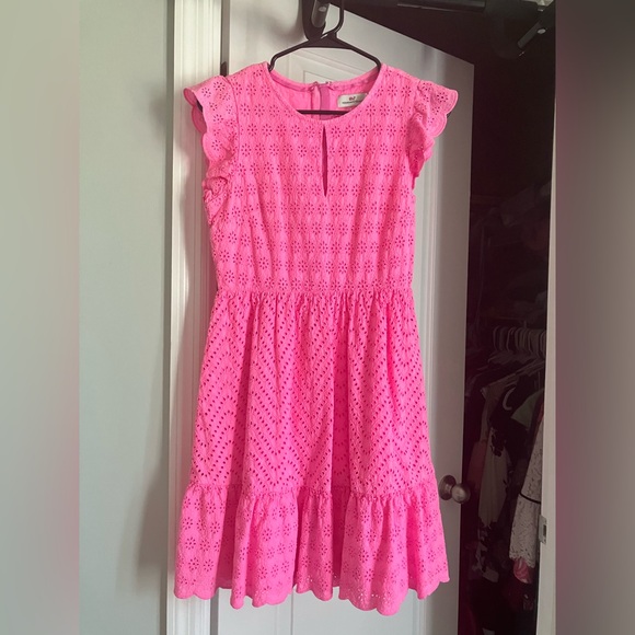 Vineyard Vines Pink Eyelet Ruffle Dress, size 2 - Picture 2 of 5